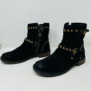 UGG Studded Black Suede Ankle Boots